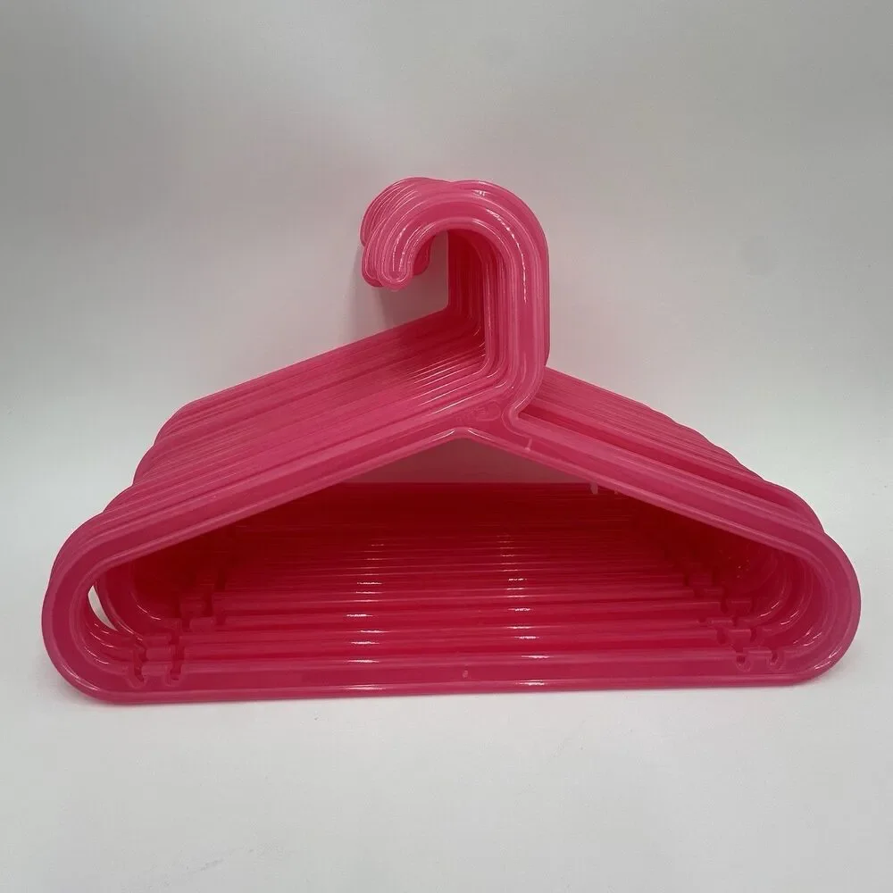 IKEA BAGIS Childrens Clothes Hangers Anna Efverlund Neon Pink Lot of 21 Vintage